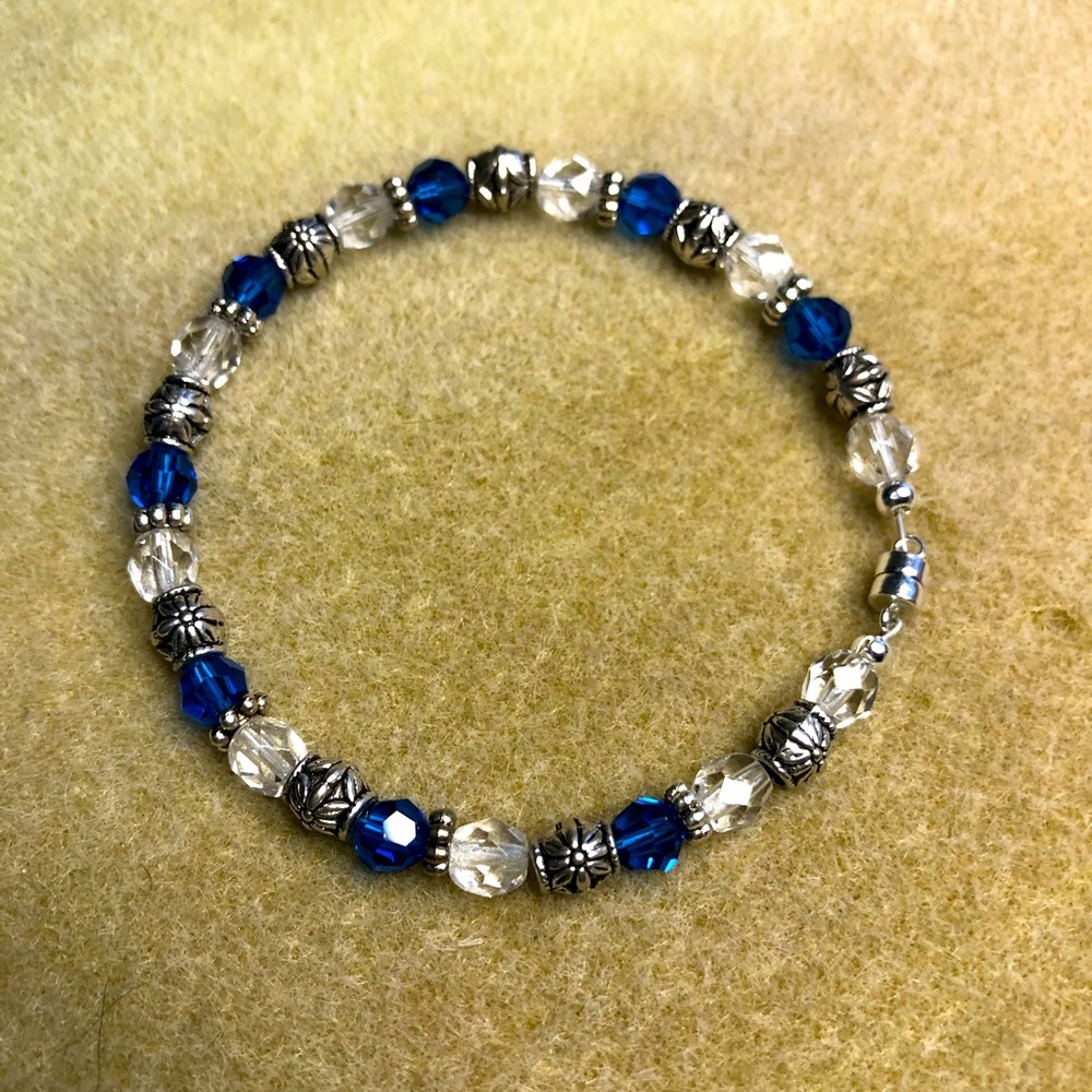 Bright Sapphire blue Swarovski crystal bracelet